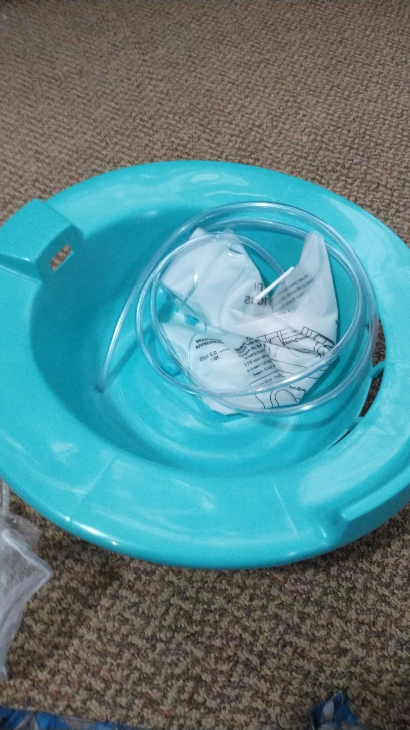 Turquoise Bidet Basin with Tubing