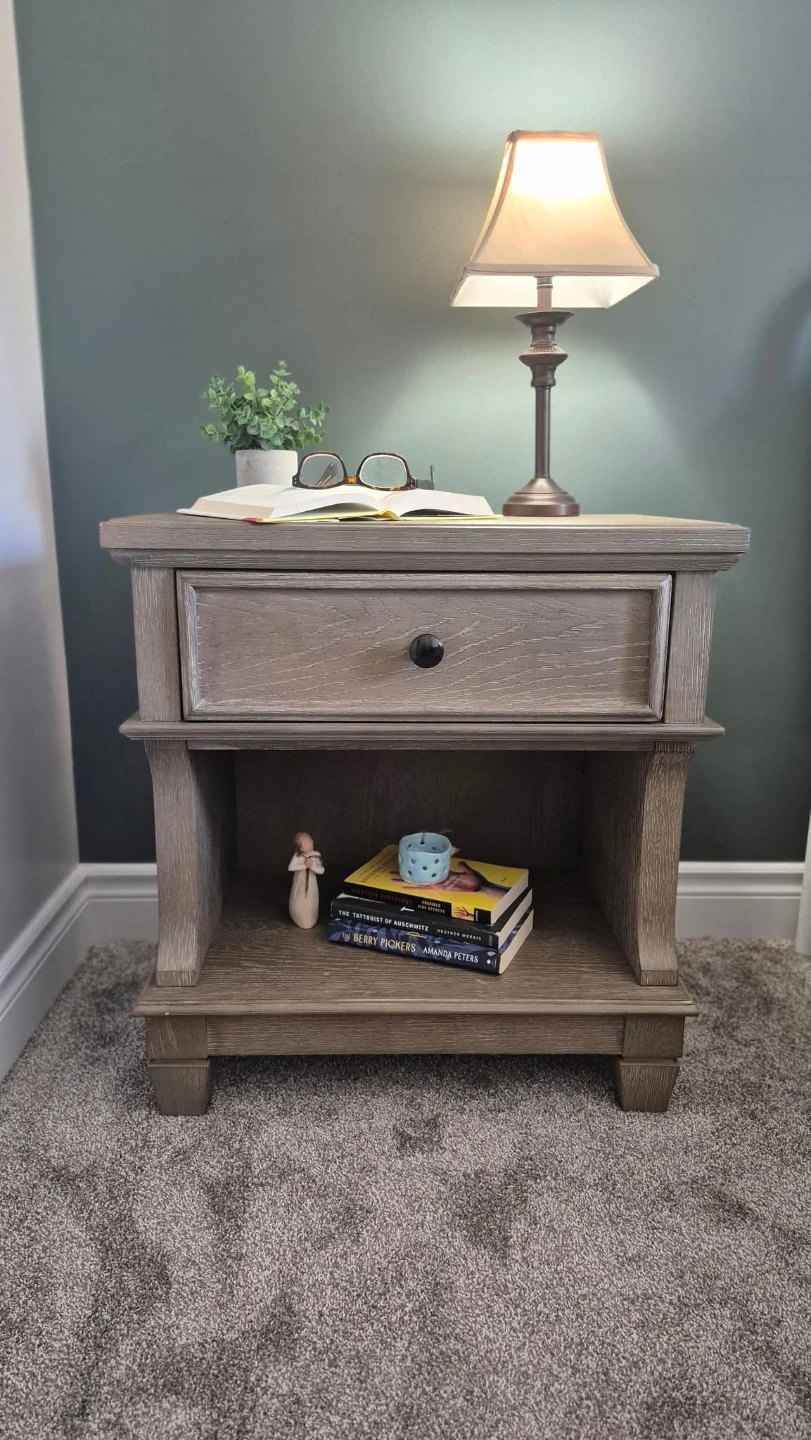 Nightstand with Drawer and Shelf