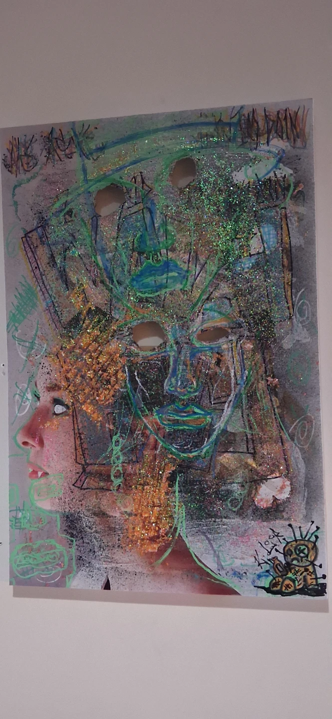 Abstract Mixed Media Art "The Duality of The Single-minded"