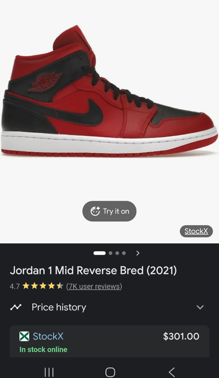 Jordan 1 mid reverse bred (kids/youth). Size 6Y, like new - photo 4