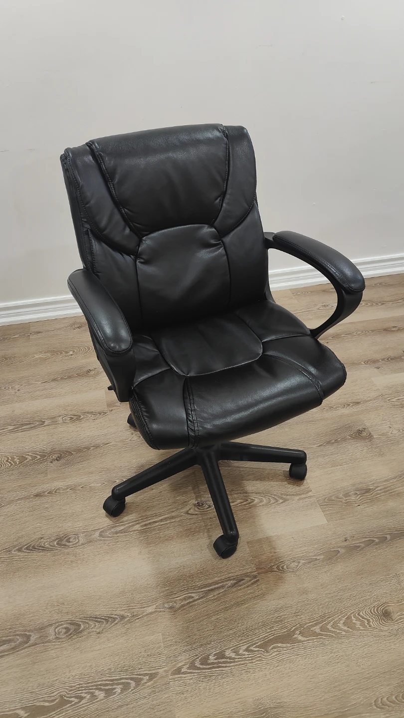 Black Faux Leather Office Chair