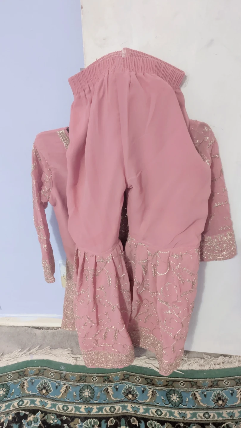 Pink embellished kurta with pants - photo 4