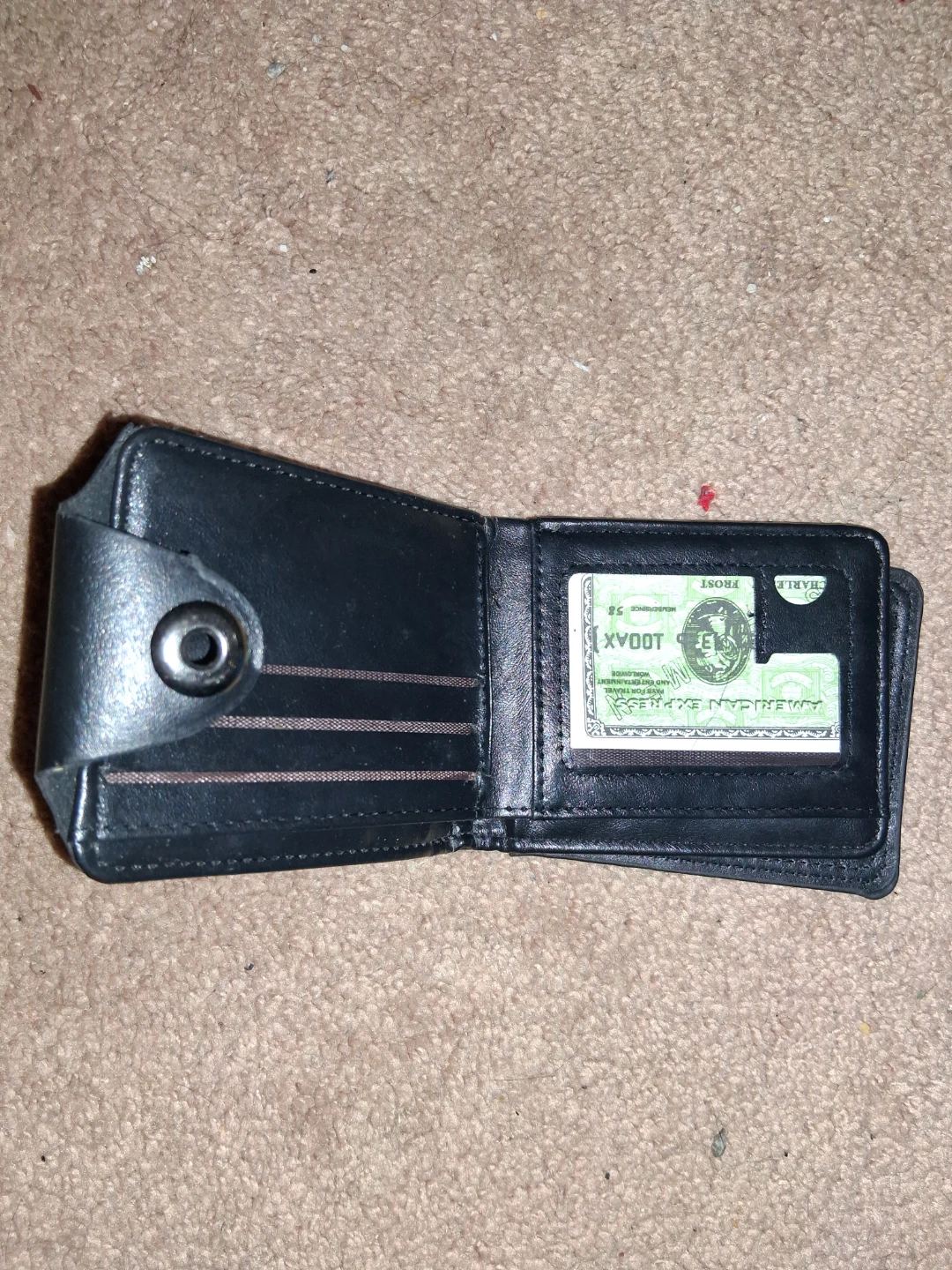 Black Bifold Wallet - "100 Dollar Bill" Design - photo 3
