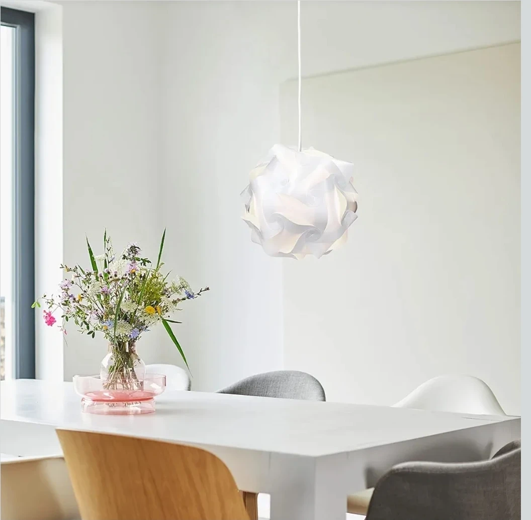 White DIY Puzzle Lamp Shade - photo 3