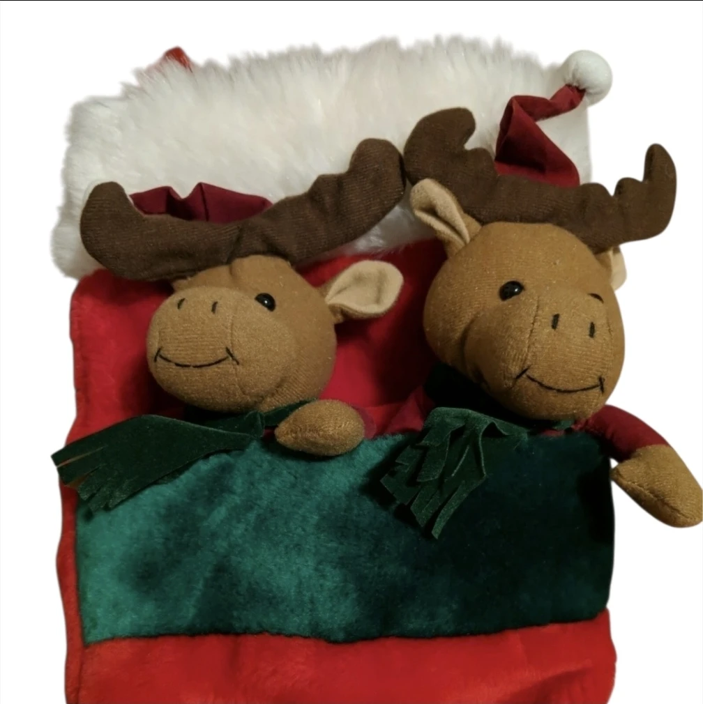 Christmas Stocking with Two Moose Decorations - photo 5