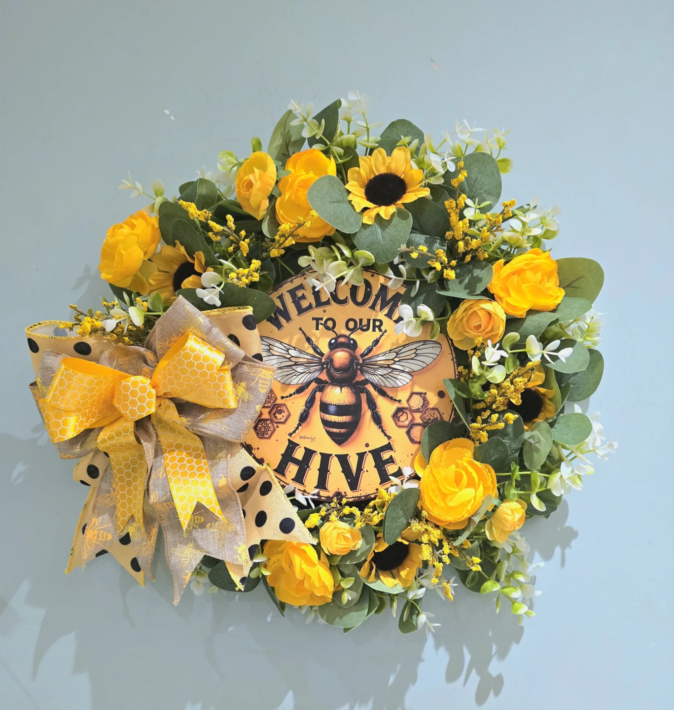 Welcome to Our Hive Bee Wreath
