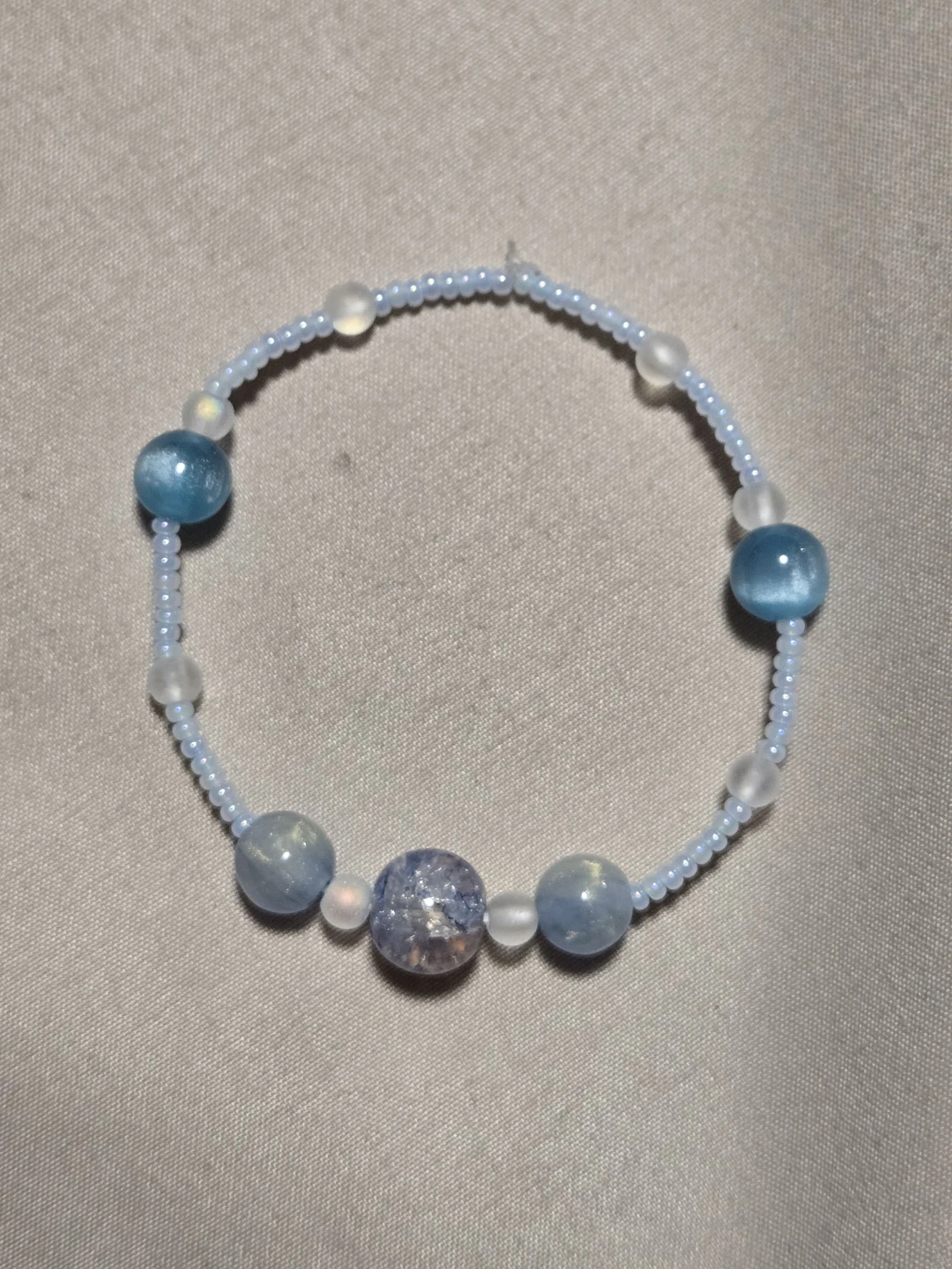 Blue and White Beaded Bracelet - photo 4