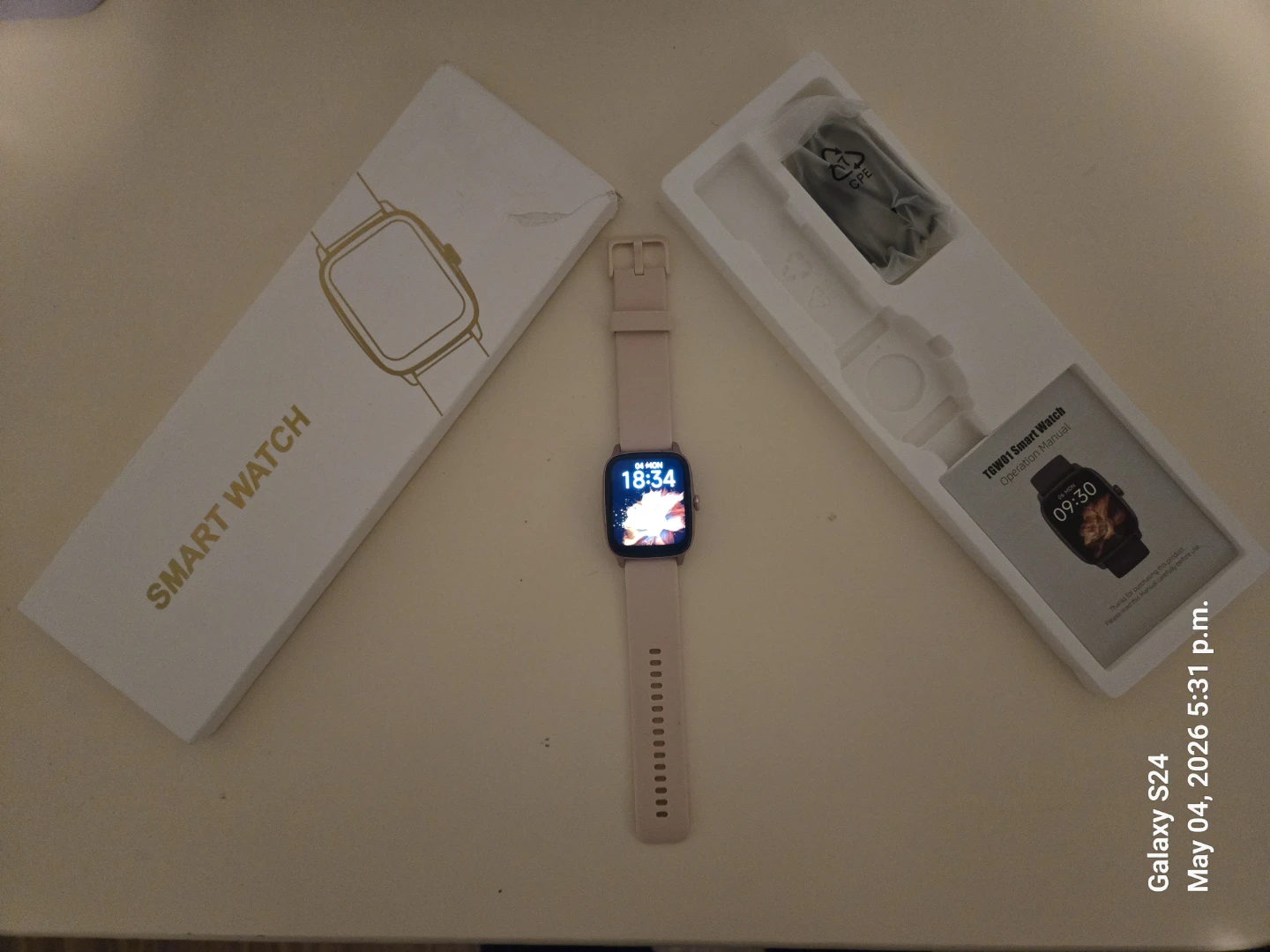 Pink Fitness Watch - Steps, Heart Rate, Notifications