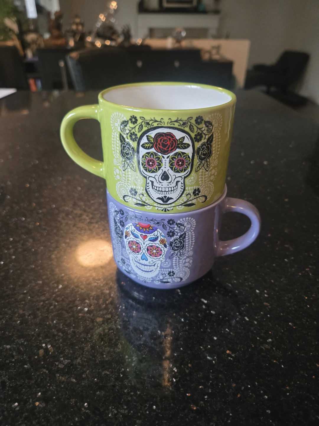 Day of the Dead Skull Mugs - Set of 2