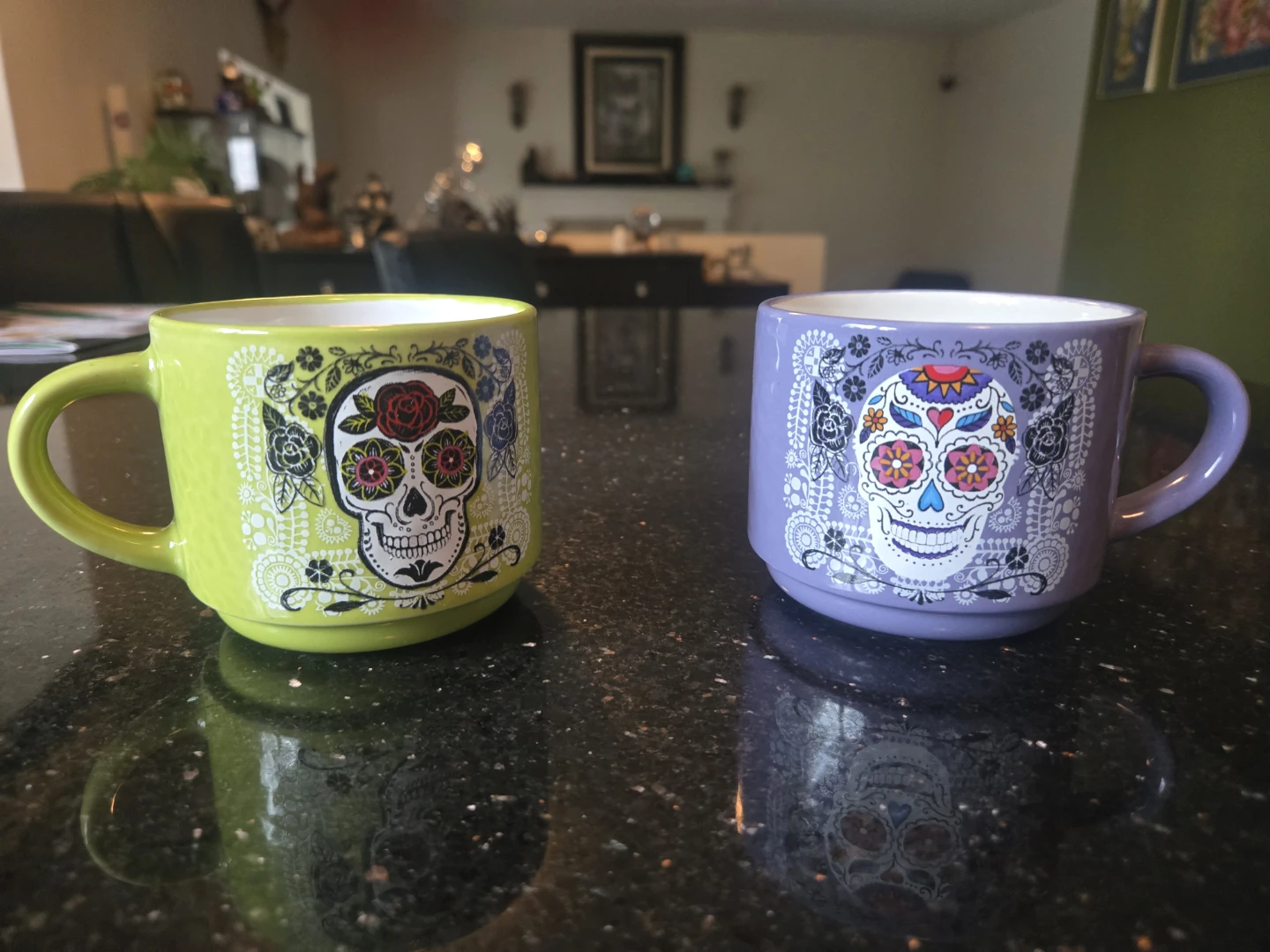 Day of the Dead Skull Mugs - Set of 2 - photo 2