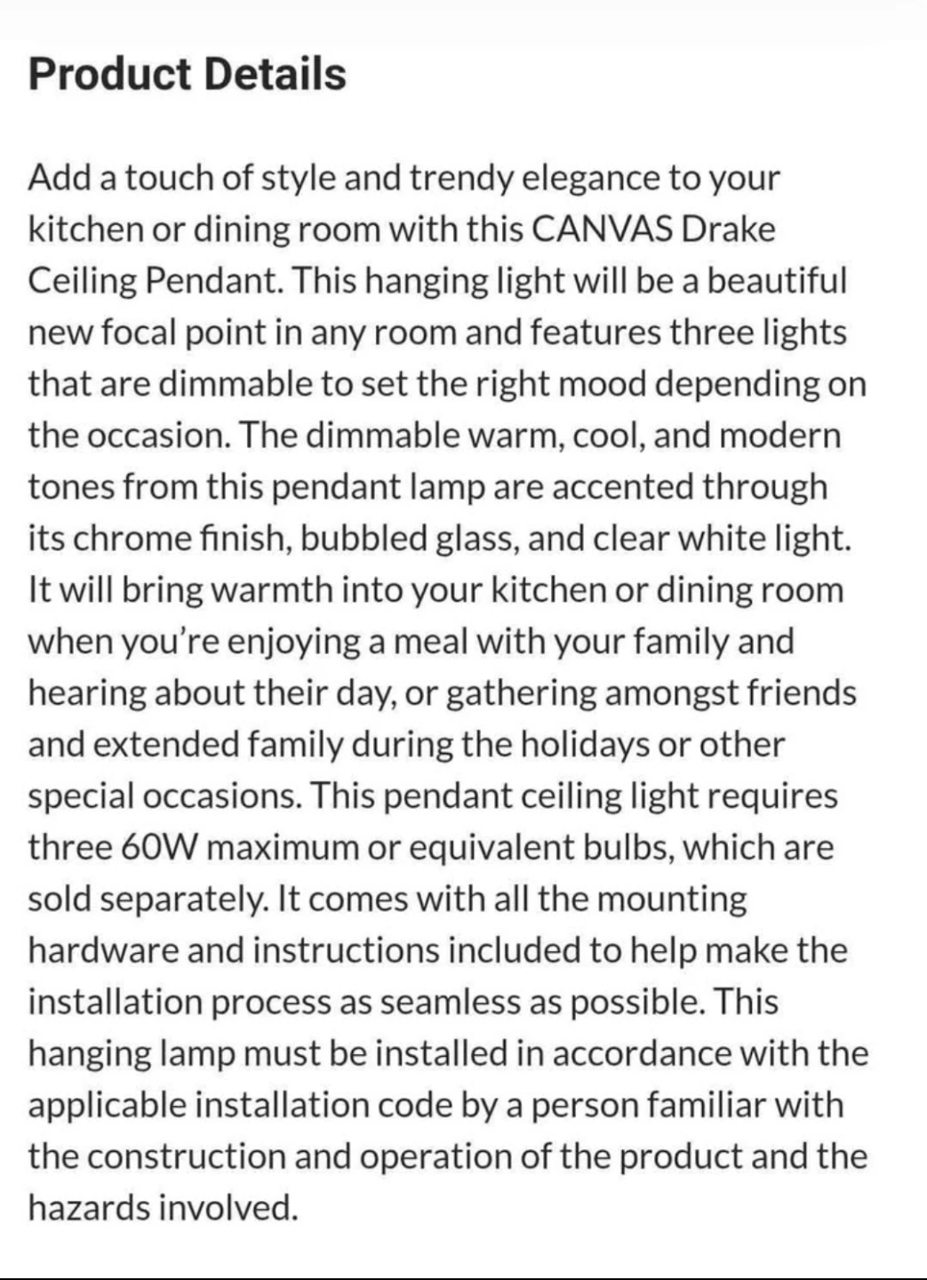 New Drake 3-Light Bubbled Glass Ceiling Pendant Light Fixture - photo 3