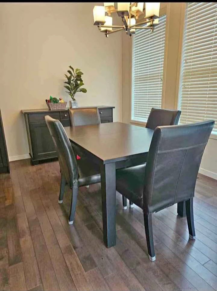 Dark Brown Dining Table and Chairs Set - photo 2