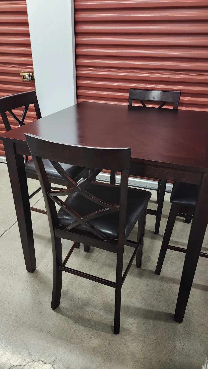 Dark Brown Dining Table with 4 Chairs - photo 2