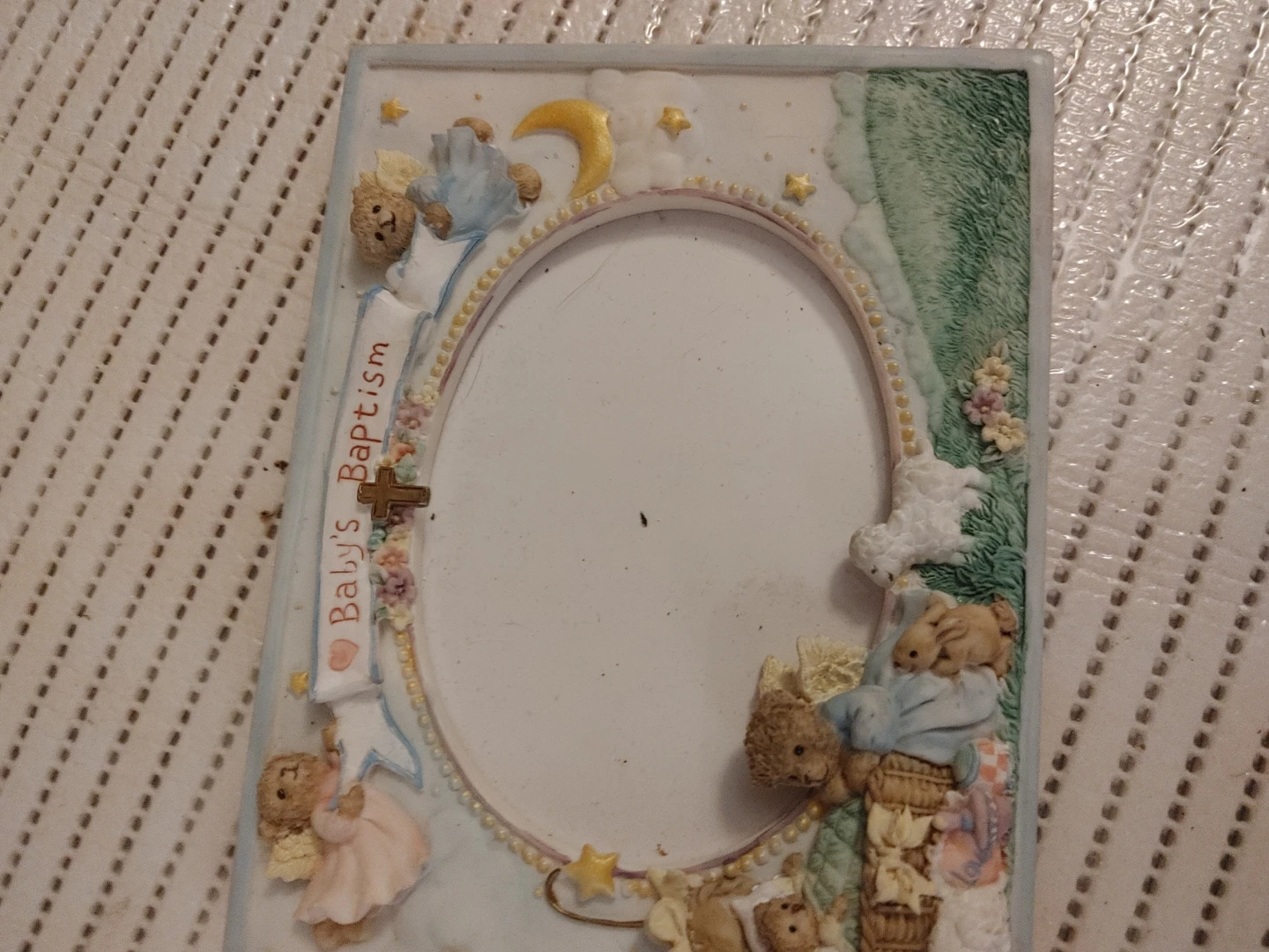Baby's Baptism Teddy Bear Photo Frame