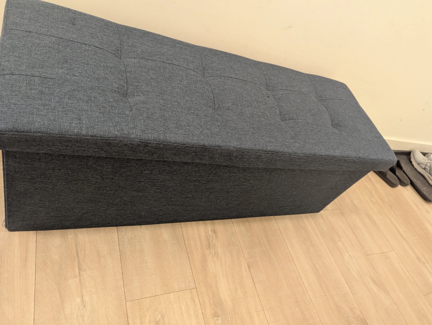 Grey Storage Ottoman Bench