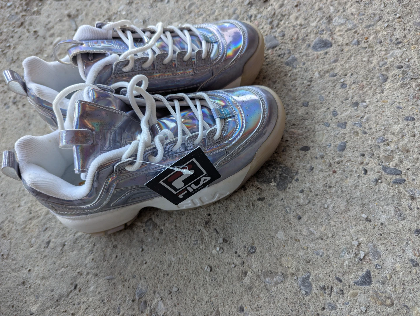 FILA Disruptor II IRI – Women's Metallic Iridescent Sneakers - photo 3