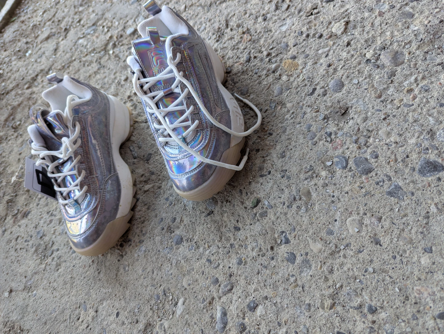 FILA Disruptor II IRI – Women's Metallic Iridescent Sneakers - photo 4