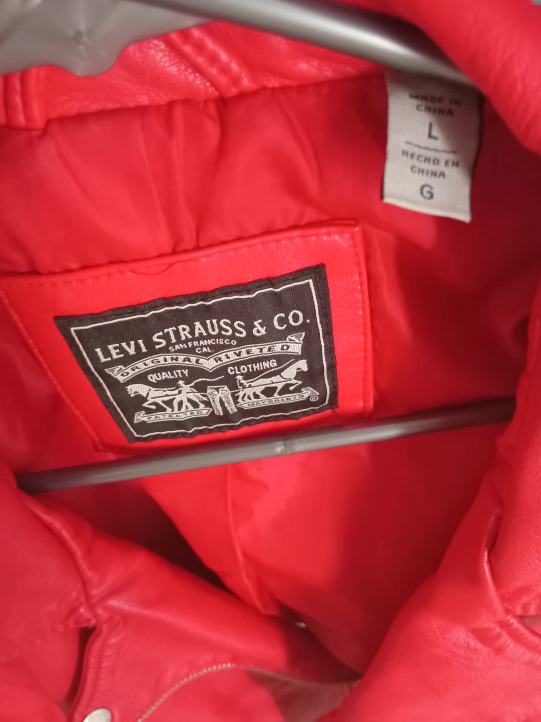 Levi Strauss & Co. Red Faux Leather Moto Jacket - photo 2