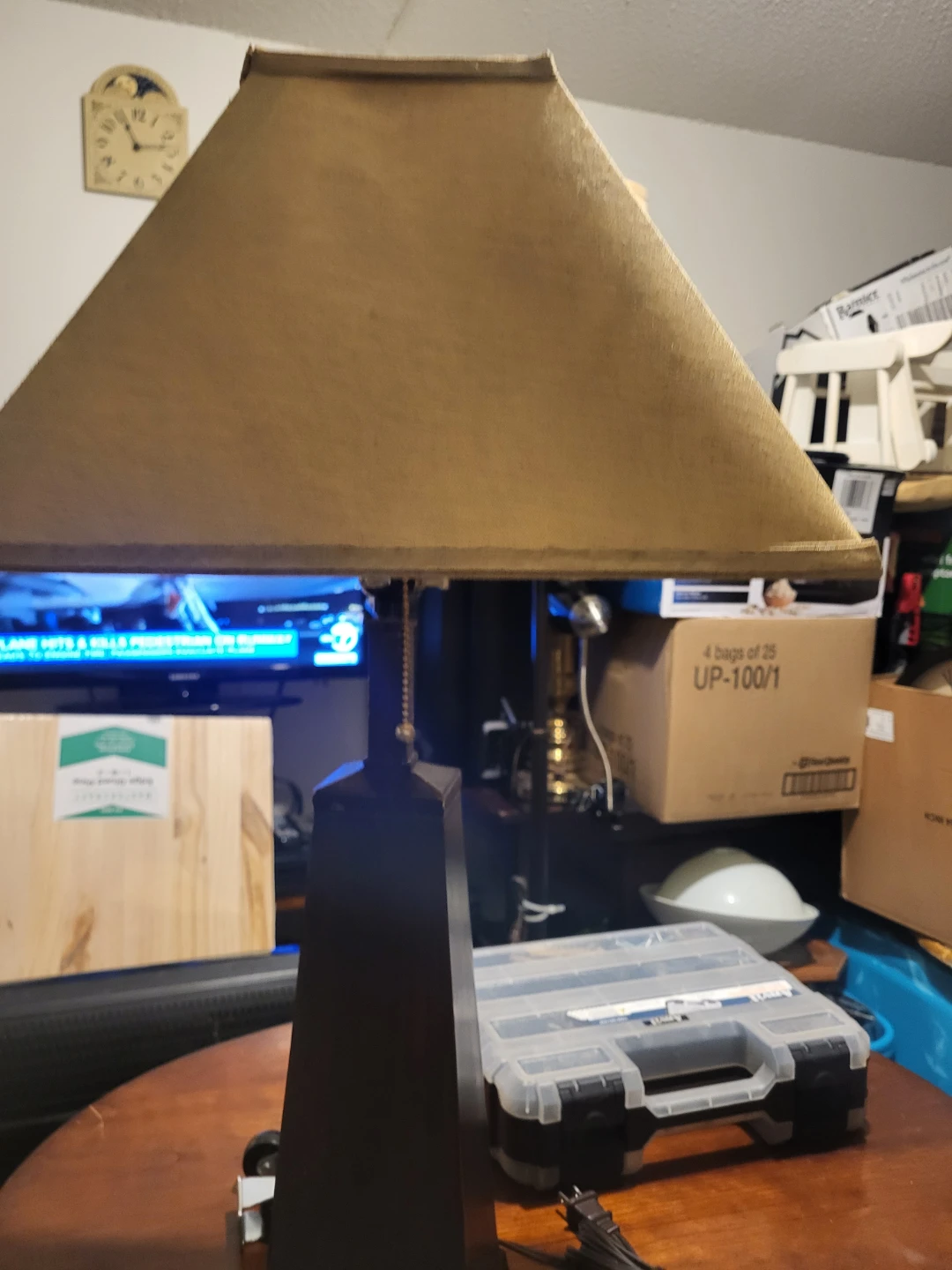 Table Lamp with Tan Shade
