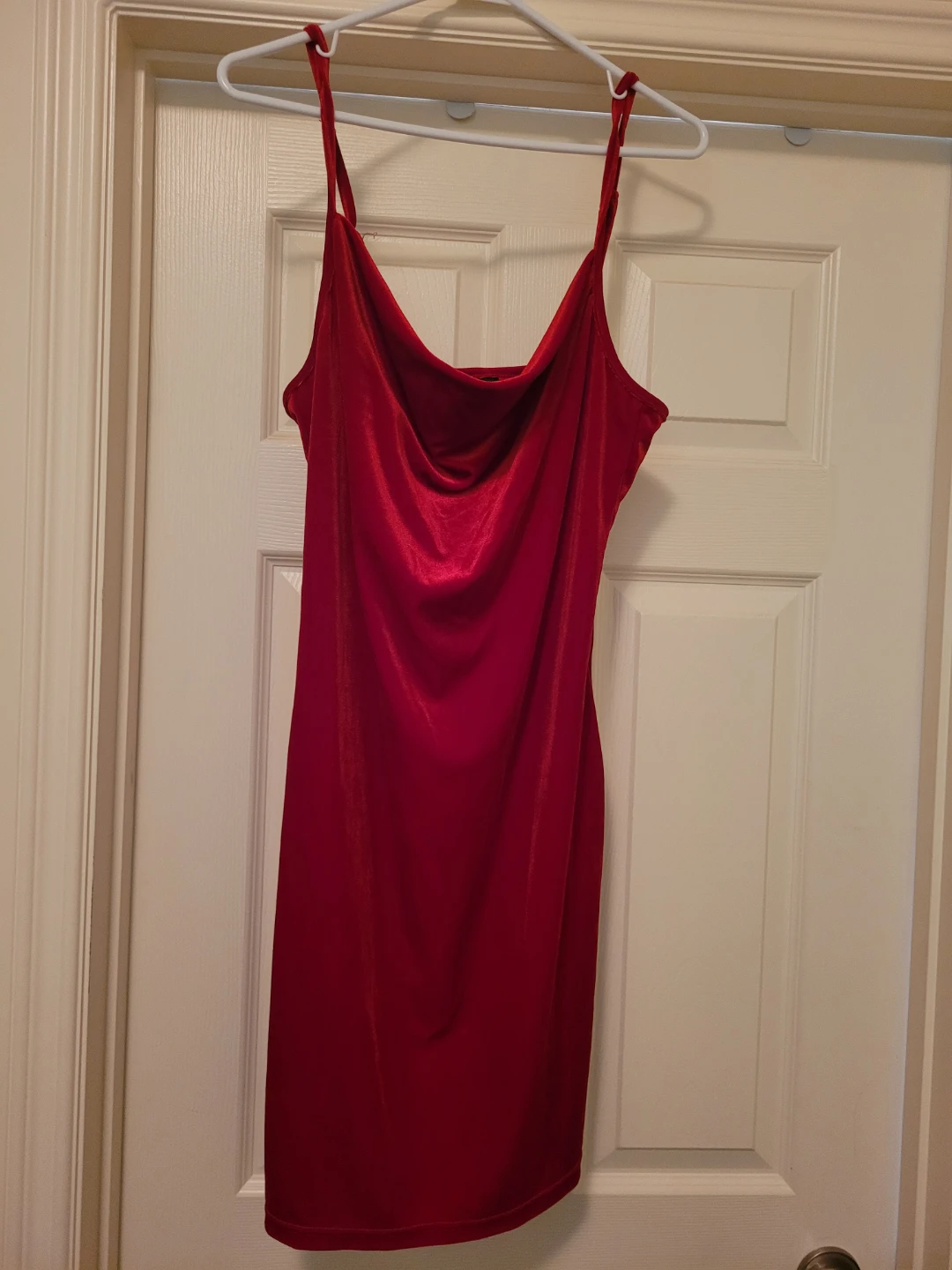 Shein Curve Red Velvet Slip Dress