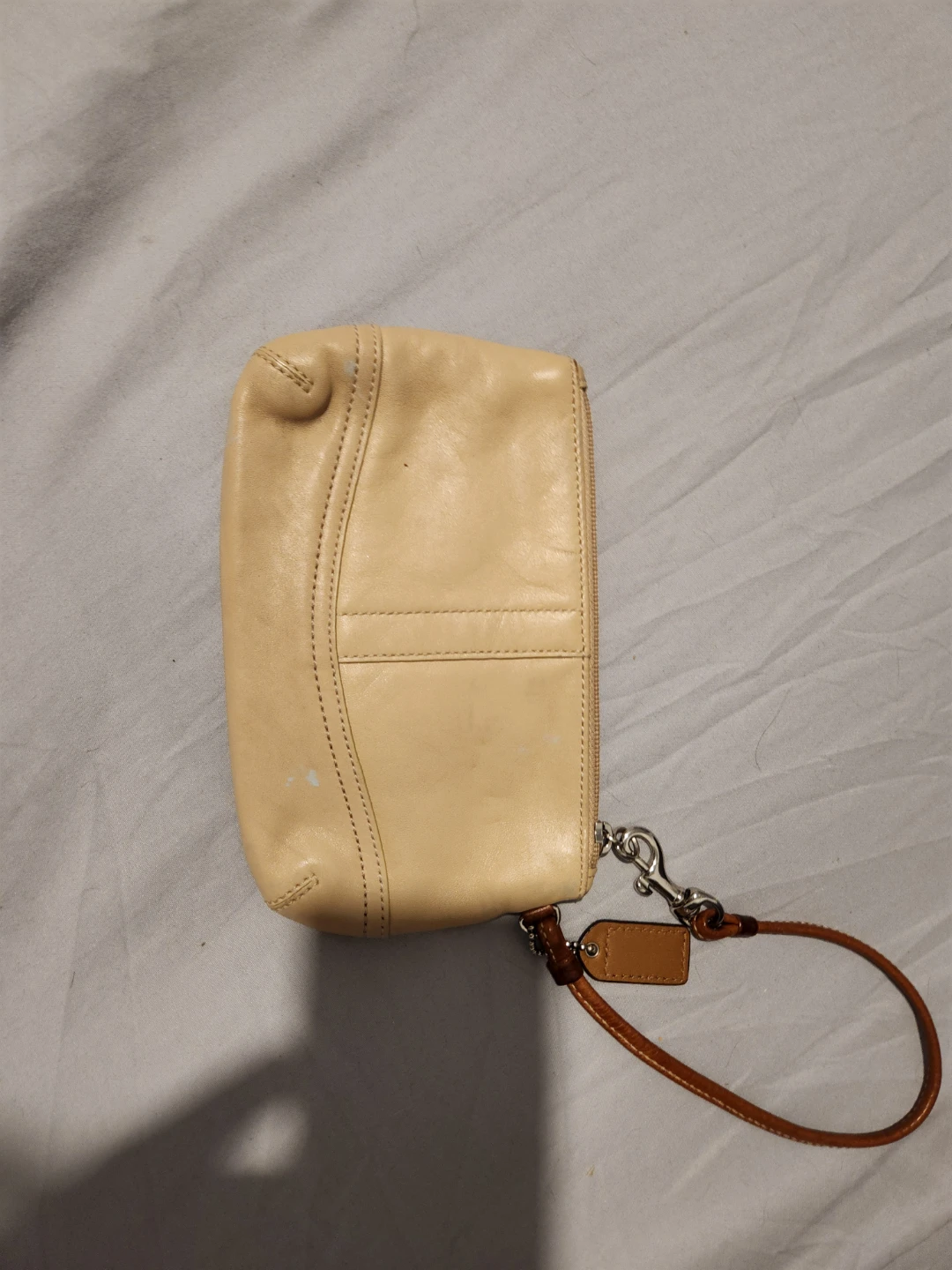 Coach Leather Wristlet Pouch - Beige - photo 3
