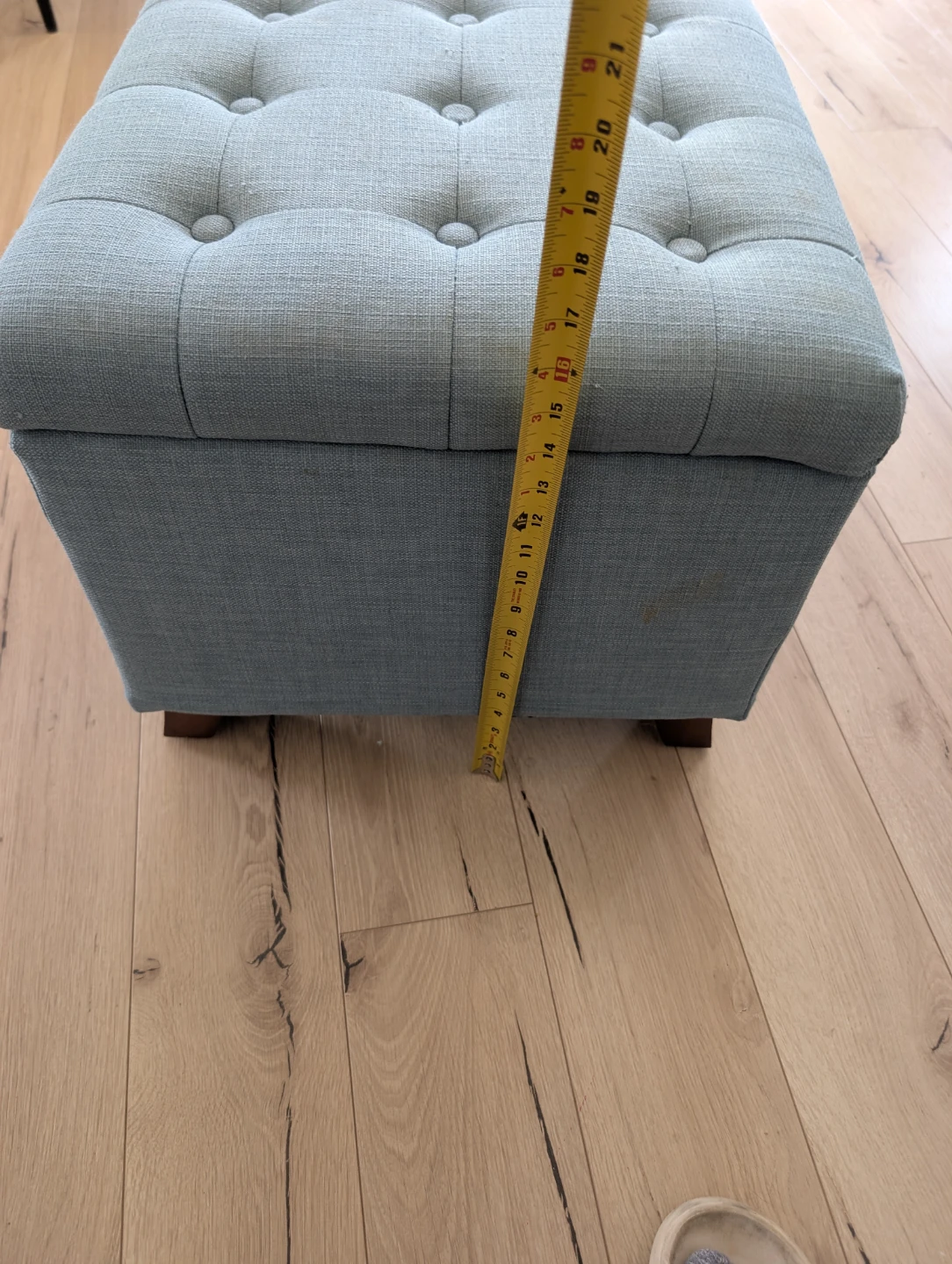 Blue Tufted Storage Ottoman Footrest - photo 5