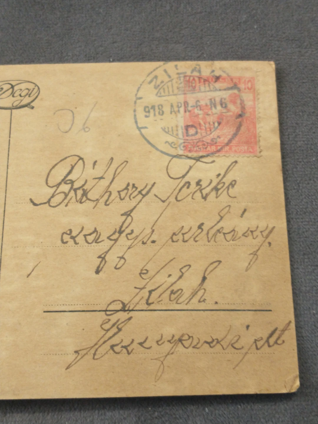 Nice 1918 postcard of forest, mailed within Hungary - photo 3