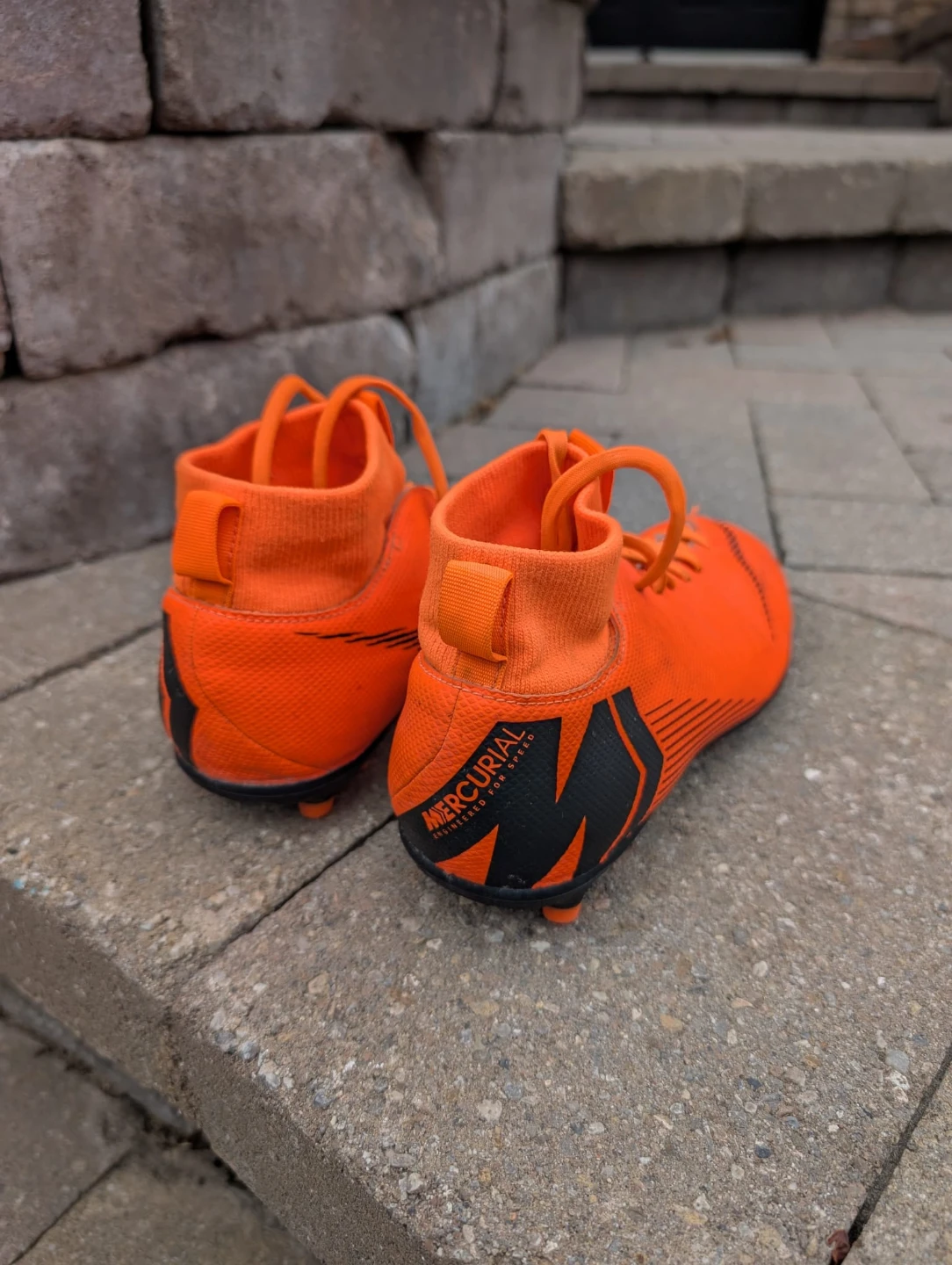 Nike Mercurial soccer cleats shoes orange -  Size 5.5Y - photo 3