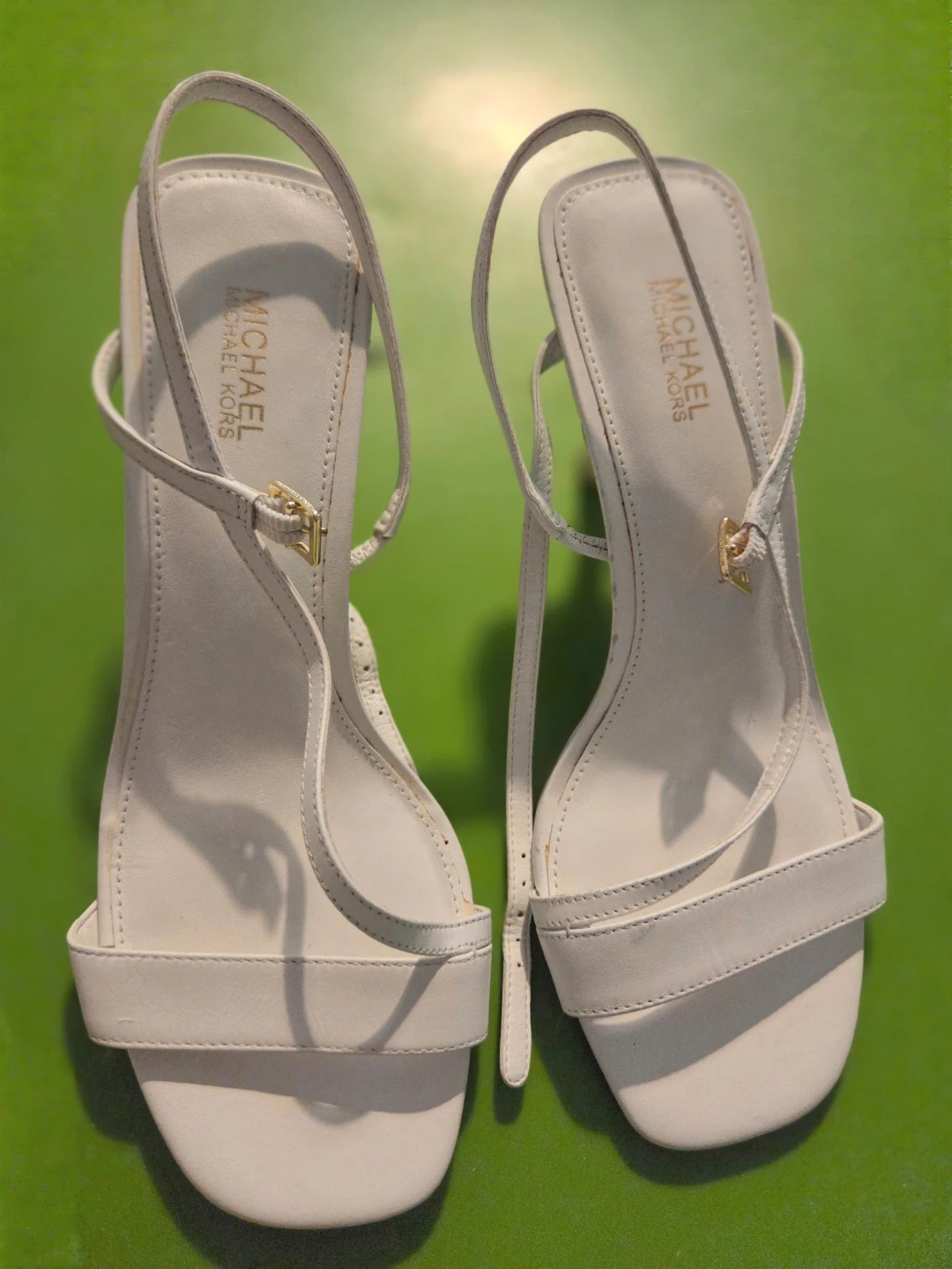 Michael Kors White Leather Strappy Heels Size 6.5