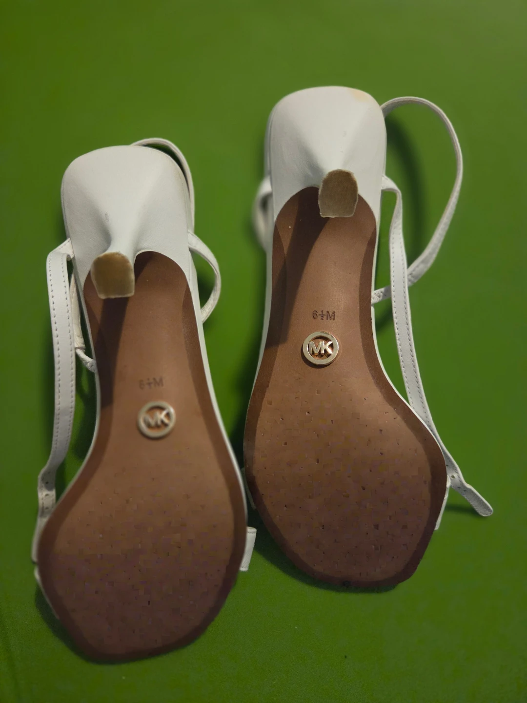 Michael Kors White Leather Strappy Heels Size 6.5 - photo 3