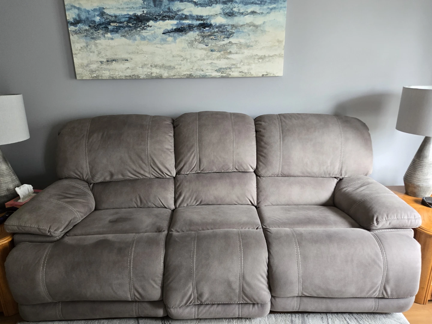 Grey Reclining Sofa & Recliner chair - photo 3