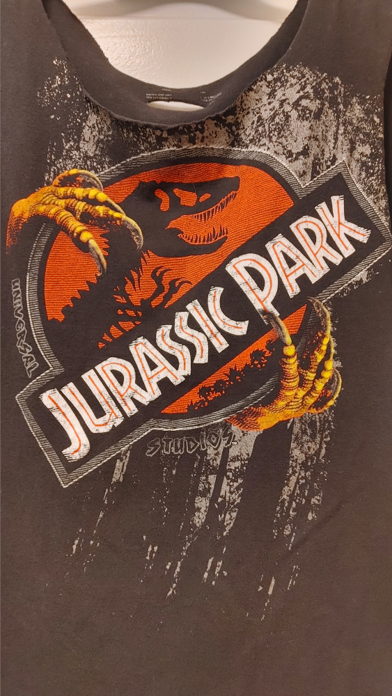 Jurassic Park Distressed Sleeveless T-Shirt size Large - photo 5