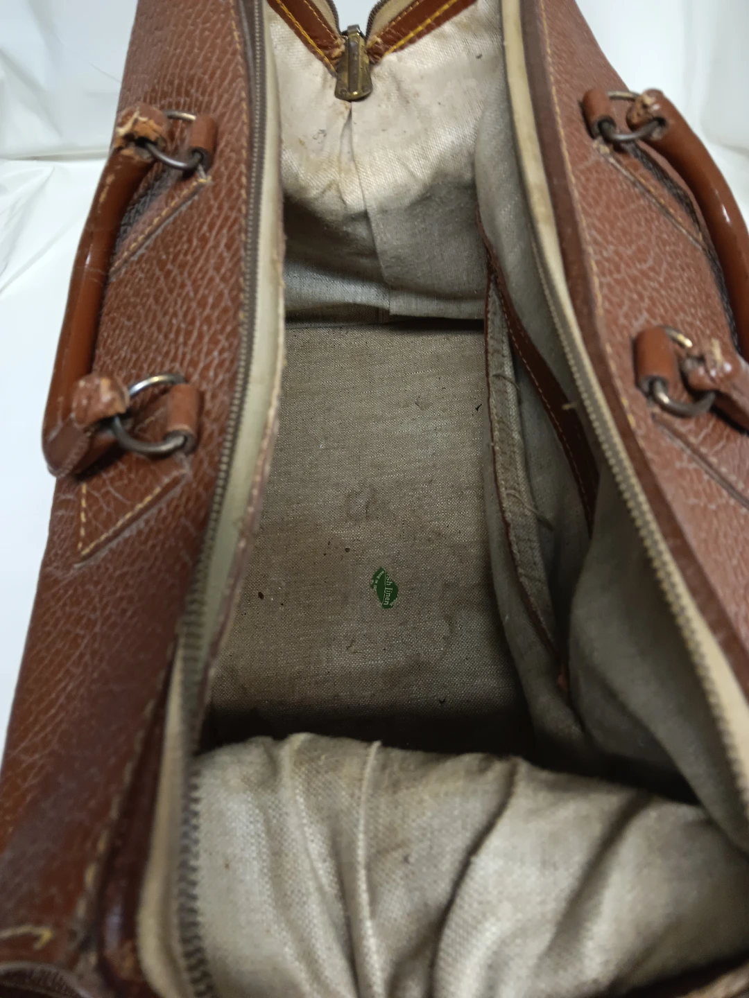 Vintage Brown Faux Leather Travel Bag - photo 2