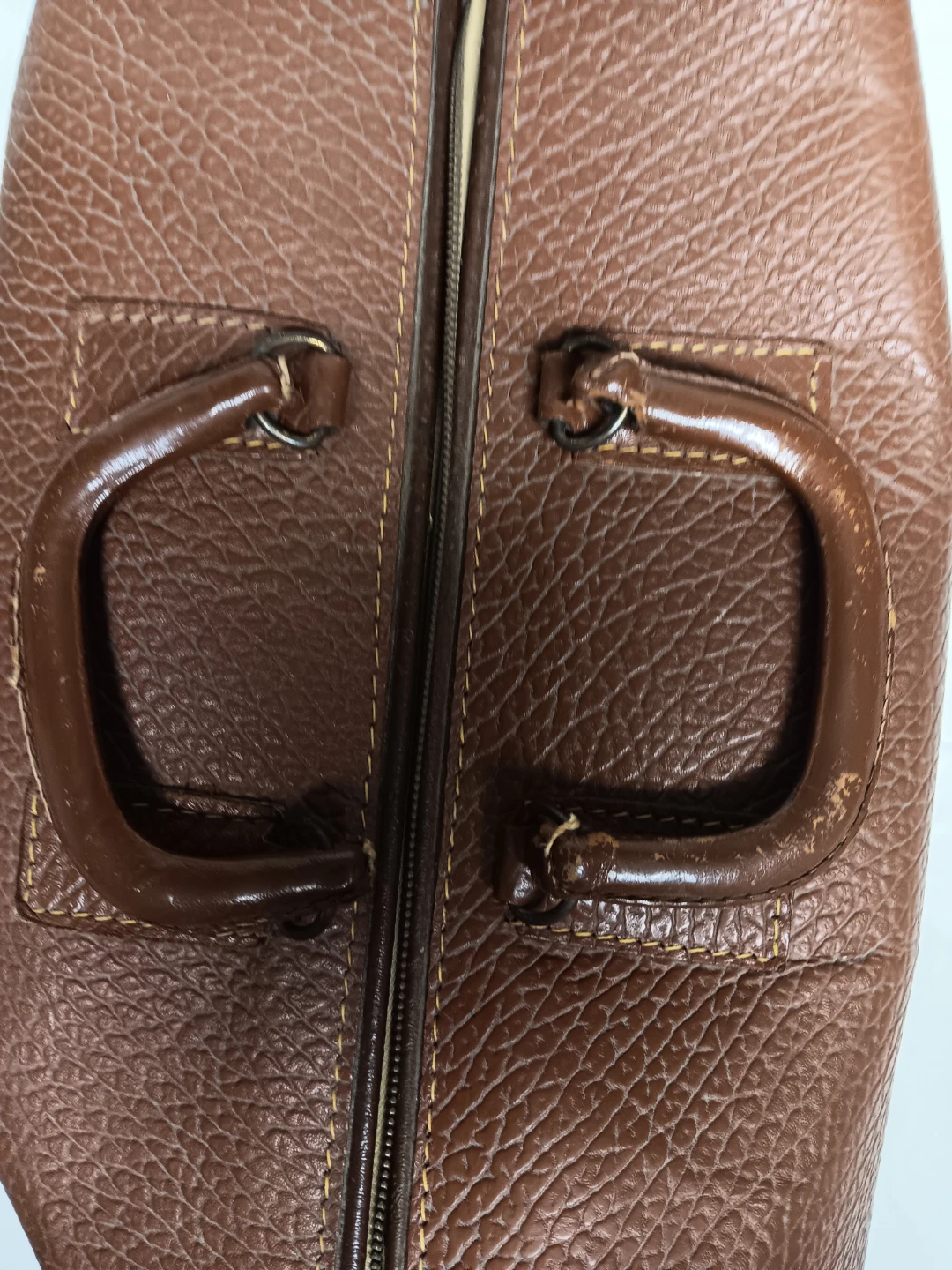 Vintage Brown Faux Leather Travel Bag - photo 5