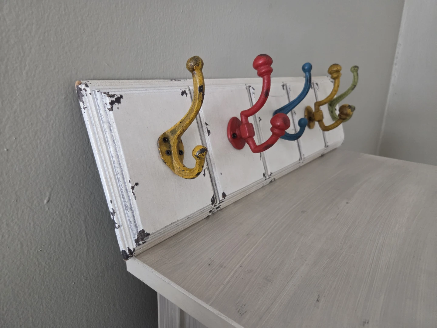 Wall Mounted Coat Rack with 5 Colorful Hooks - photo 2