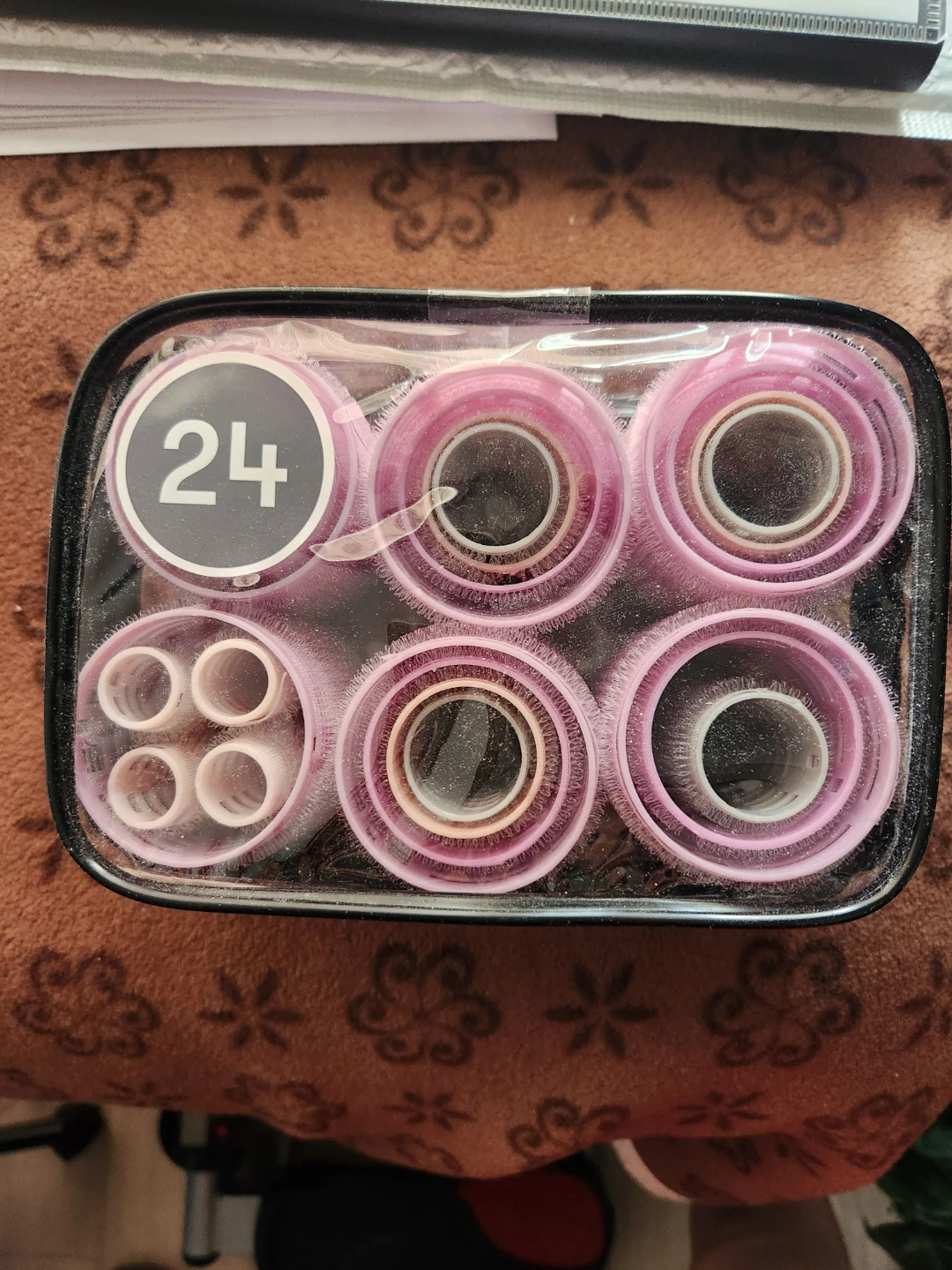 Pink Hair Rollers Set with Case