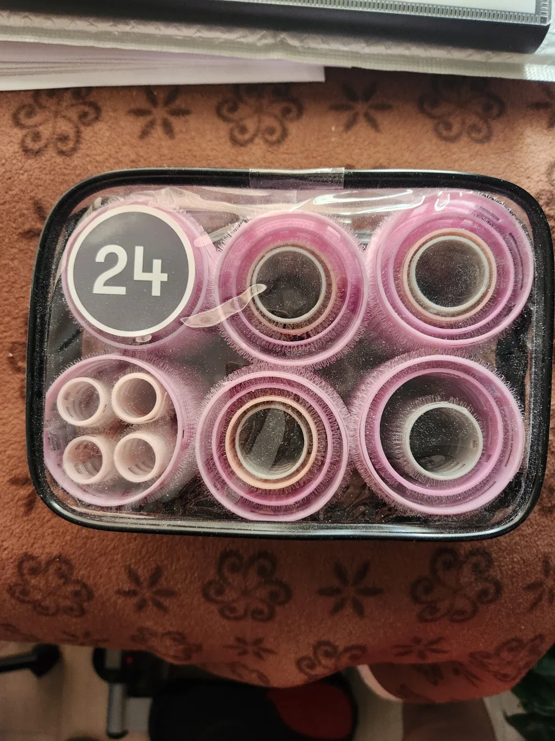 Pink Hair Rollers Set with Case