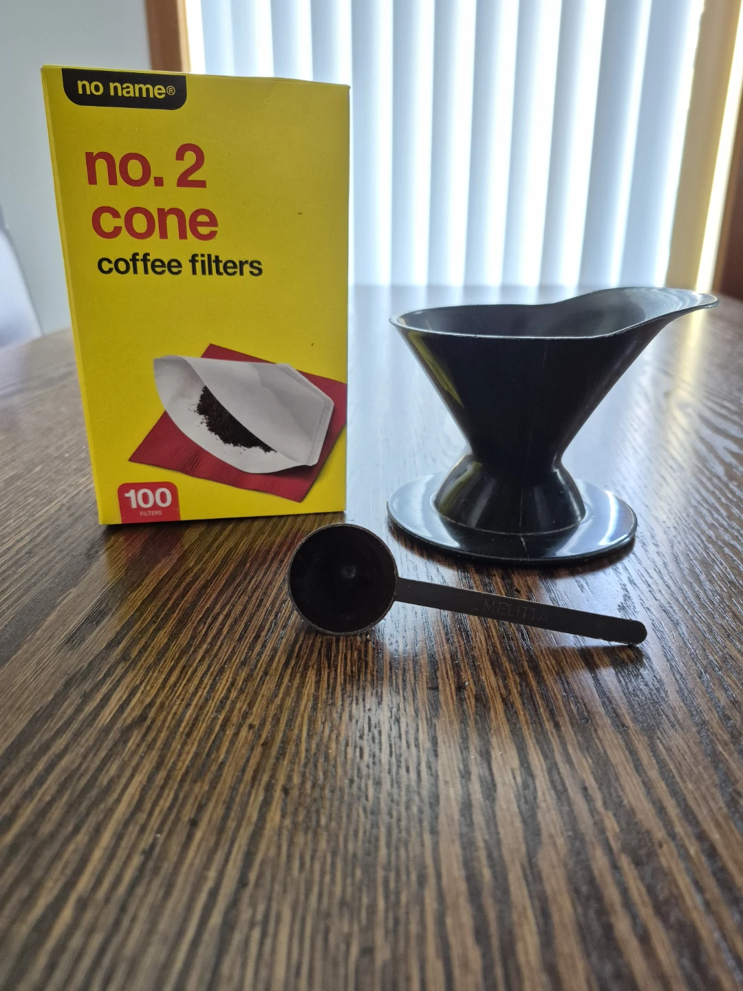 Coffee Brewing Set: pour-over cone, filters and spoon