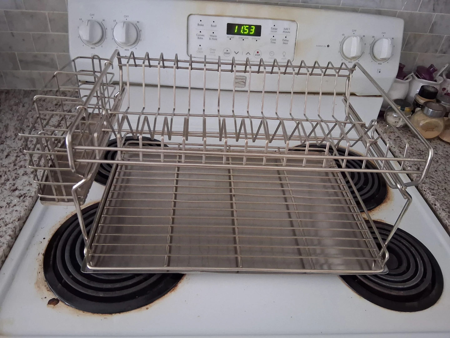 Stainless Steel Dish Drying Rack with Tray - photo 2