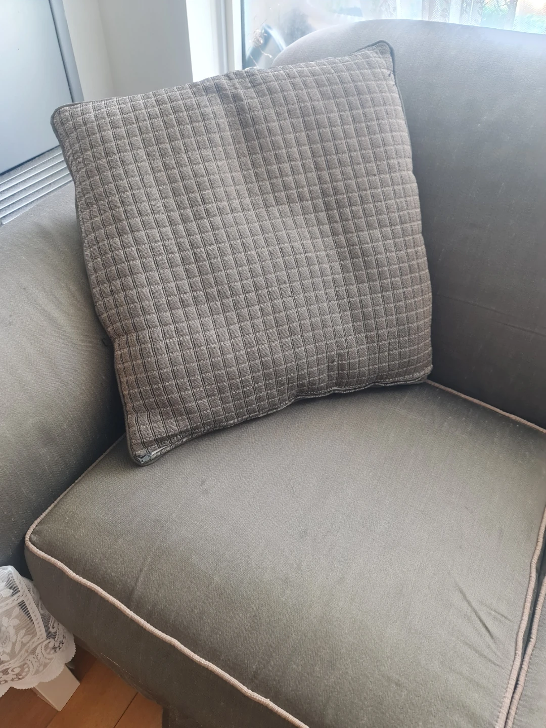 Green Sofa with Decorative Pillows - photo 2