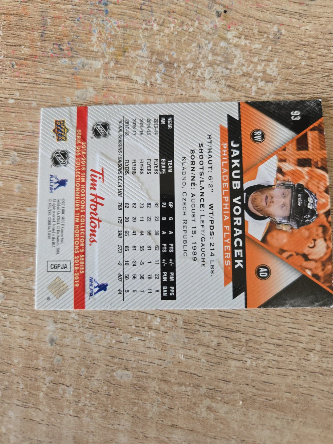 Jakub Voracek Philadelphia Flyers 2018-2019 Hockey Card - photo 3