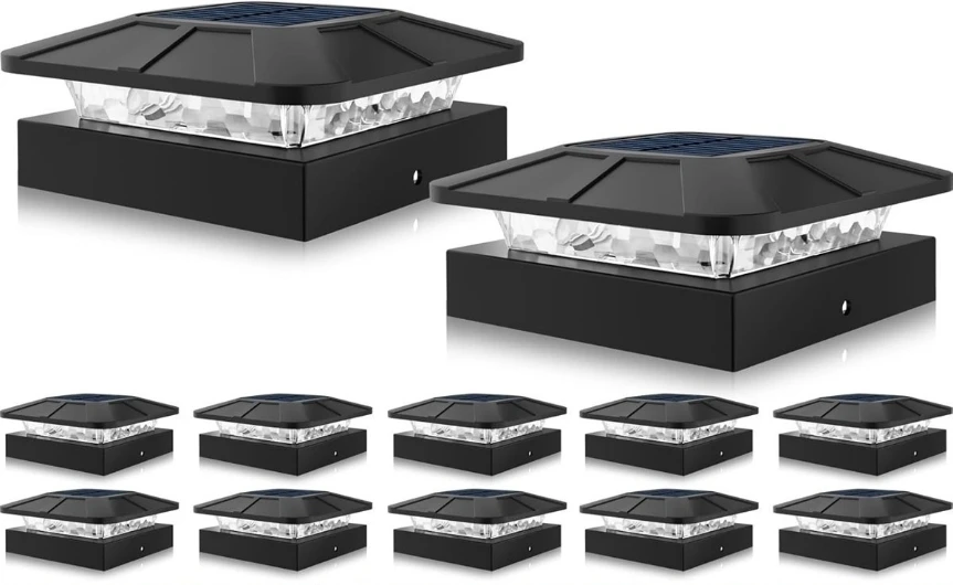 2 Packs of 12 Solar Post Cap Lights
