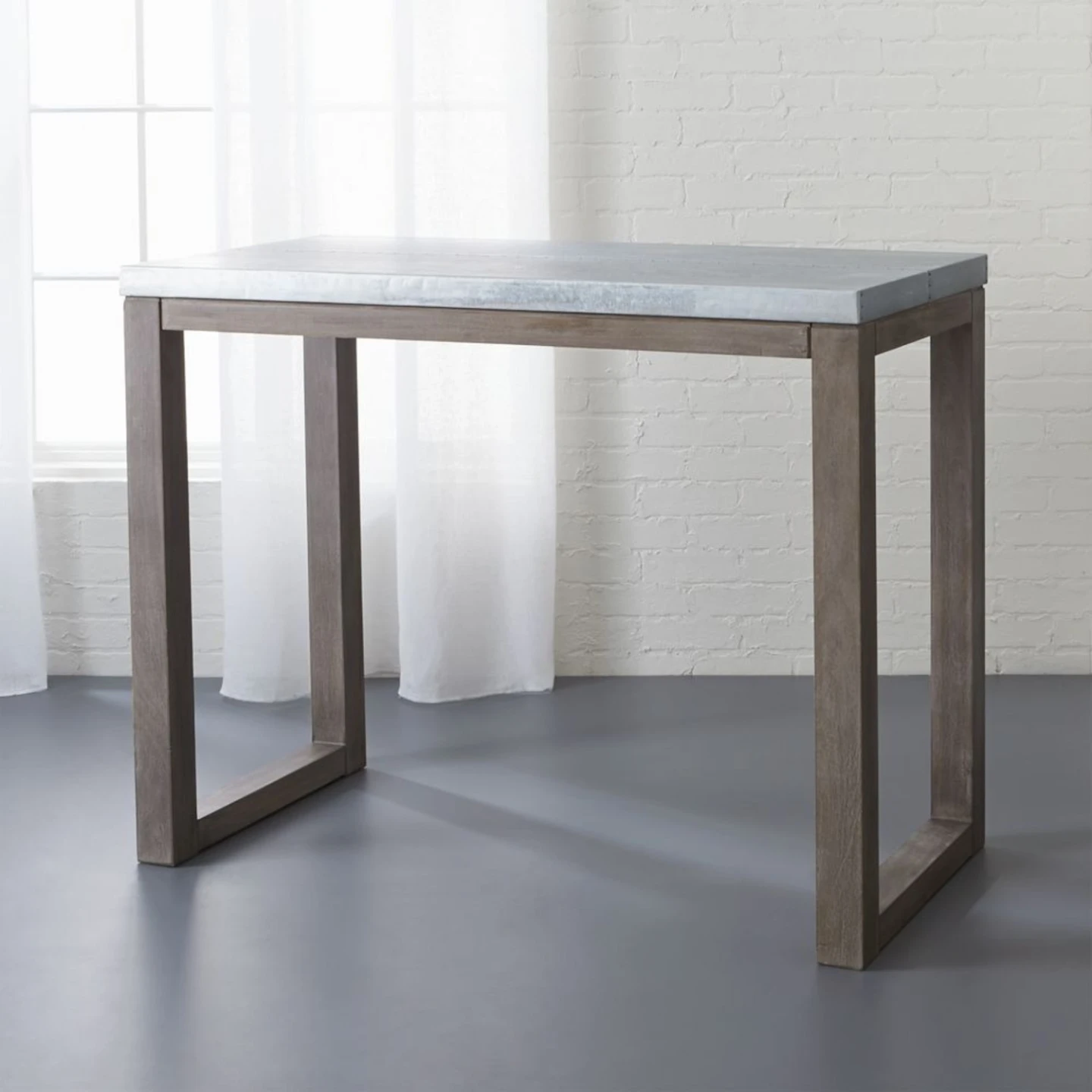 Rustic Industrial Metal Top Dining Table