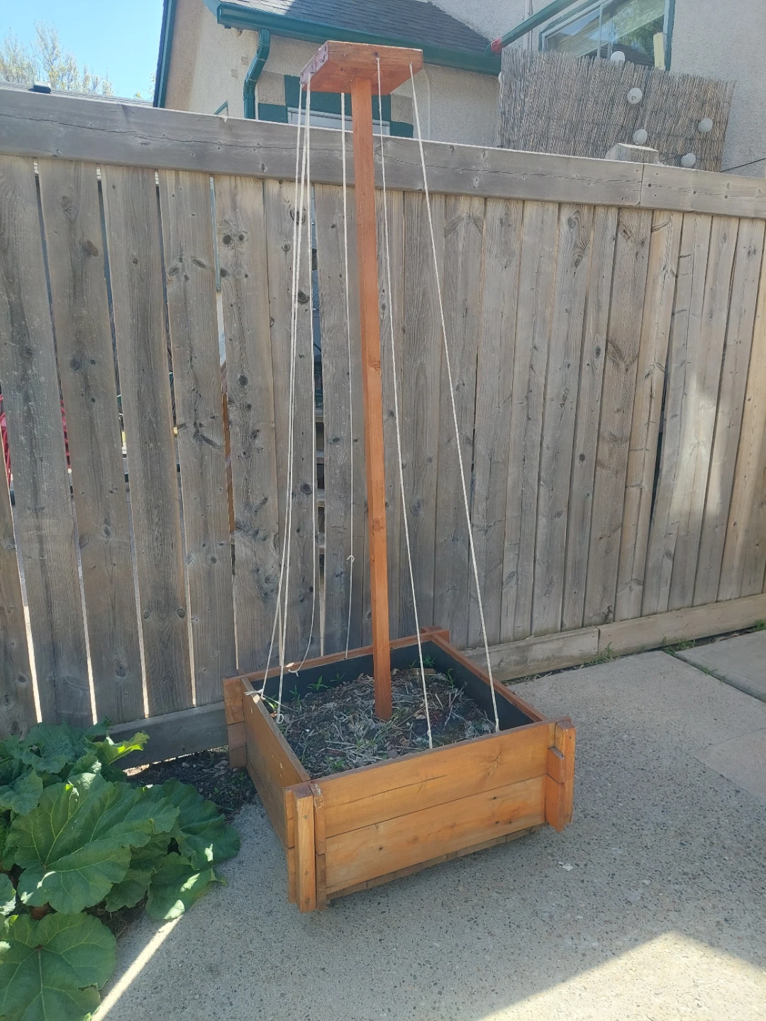 Wooden Raised Garden Bed with Trellis