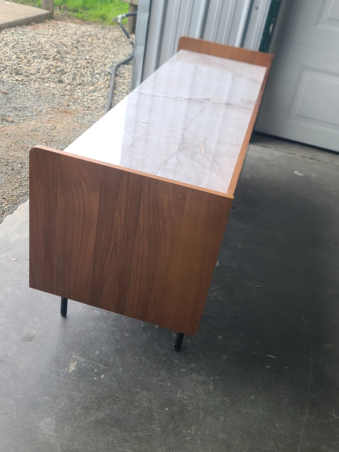 Structube Walnut & Marble Media Console - photo 4