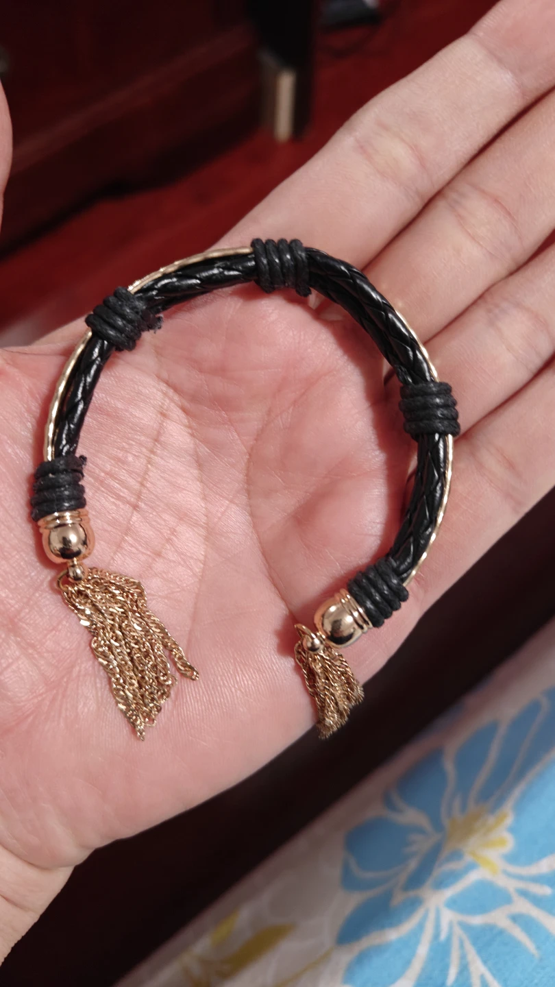Black and Gold Tassel Bracelet