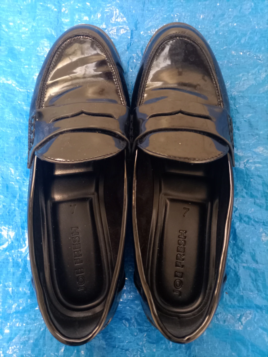 Joe Fresh Black Patent Loafers Size 7 - photo 2