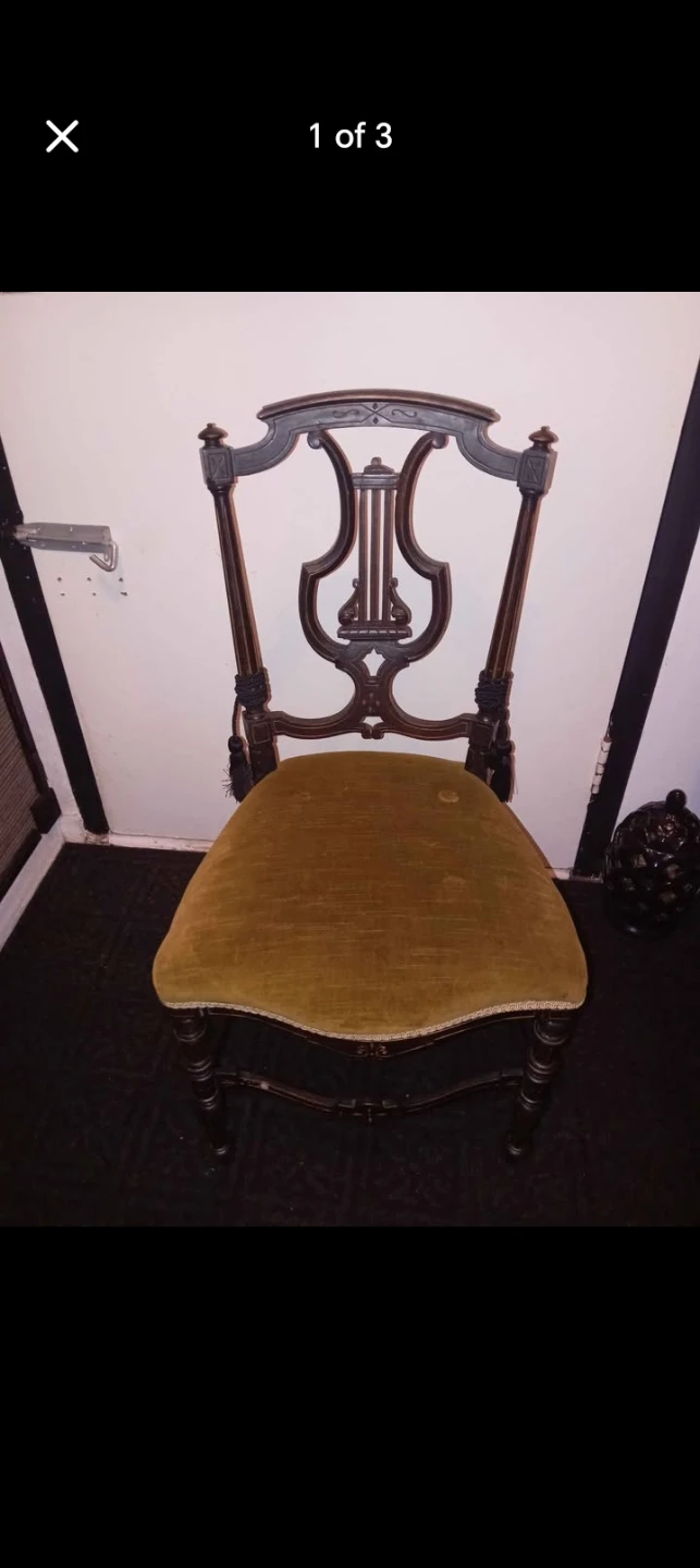 Vintage Lyre Back Accent Chair small