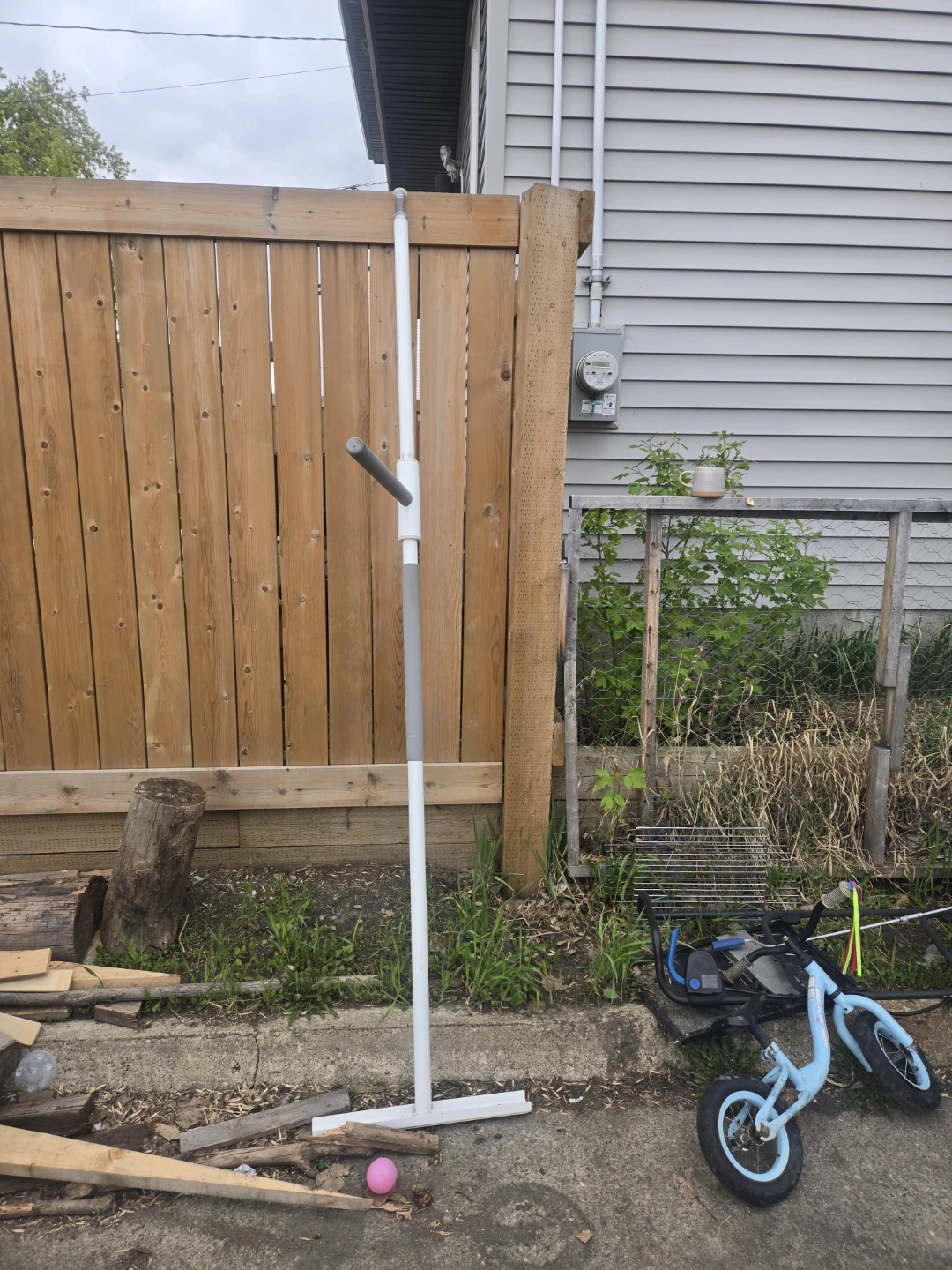 Transfer pole with handle