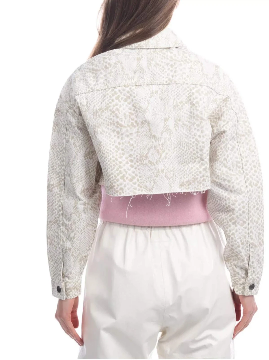 TOPSHOP Cropped Snake Print Denim Jacket - photo 4